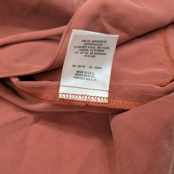 Anthropologie Elevenses Vest Women's M Red Rust Old Town Long Open Front Tie - Picture 8 of 9